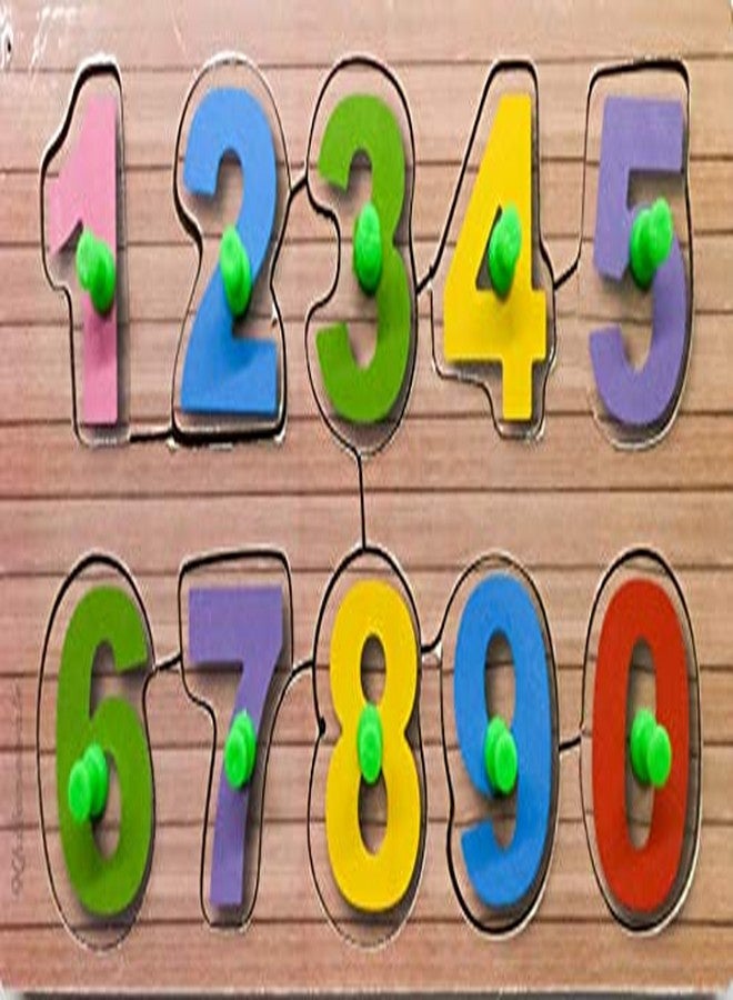 Khilonewale Kid's Wooden Puzzles Set for Toddlers 2 3 4 Years Old, Numbers Educational Puzzle with knobs,Learning Aid for Boys and Girls, Kids, Students,Size 13 * 25 cm - Image 2